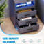 3 Drawers Bedside Table with Charging Station and Led Lights-2021268570