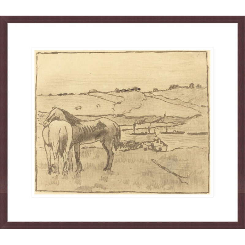 Chevaux dans la prairie par Edgar Degas, H 17,75 po x l 20,37 po