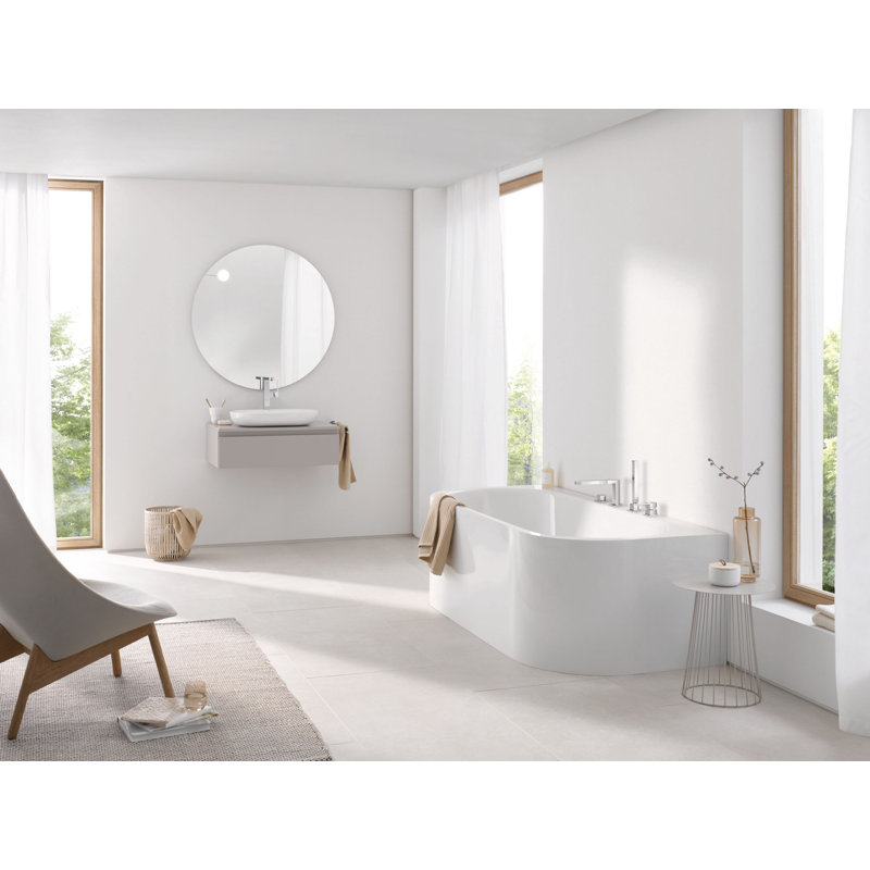 Garniture de robinet de baignoire romaine à poignée simple avec inverseur et douchette Plus, Chrome StarLight