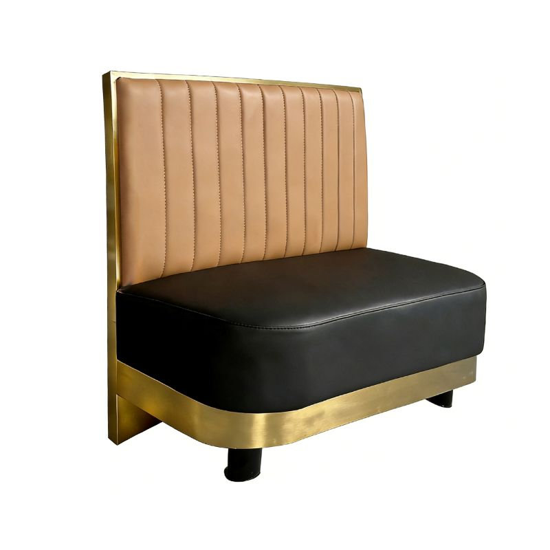 Cabine verticale simple 47 po x L 42 po avec structure en métal doré et noir et revêtement en vinyle deux tons