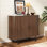 Buffet en bois Jamyia avec 2 portes et tablettes réglables 