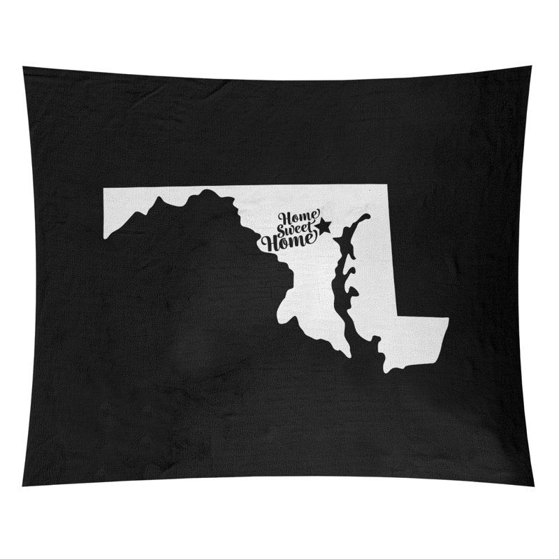 Tapisserie Home Sweet Baltimore, H 27,5 po x l 37,5 po, Noir