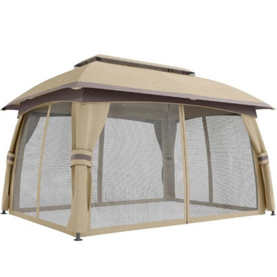 Outdoor Gazebo Canopy Shelter,Patio Gazebo,With Netting,Vented Roof