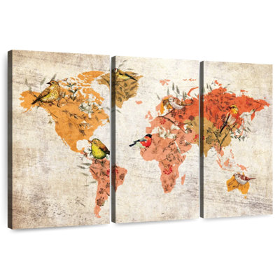 Carte du monde des oiseaux d'automne Aliaz