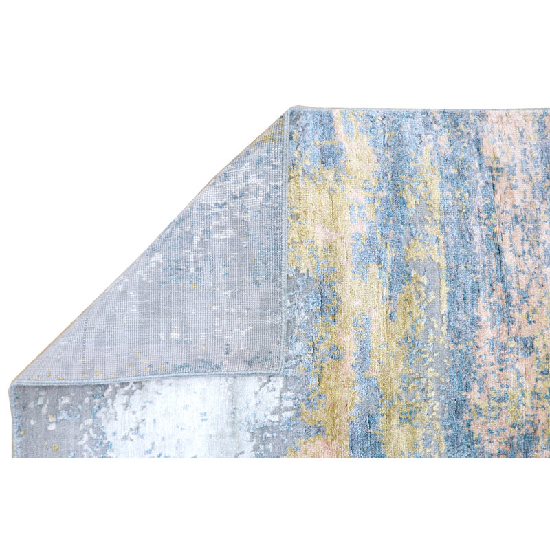 One-of-a-Kind 7'11" x 10' Area Rug in Silver/Blue/Yellow