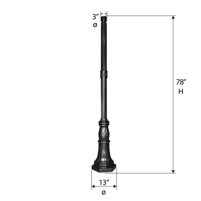 Poteau commercial 6,5 pieds Gama Sonic, H 78 po x l 11,5 po x P 11,5 po
