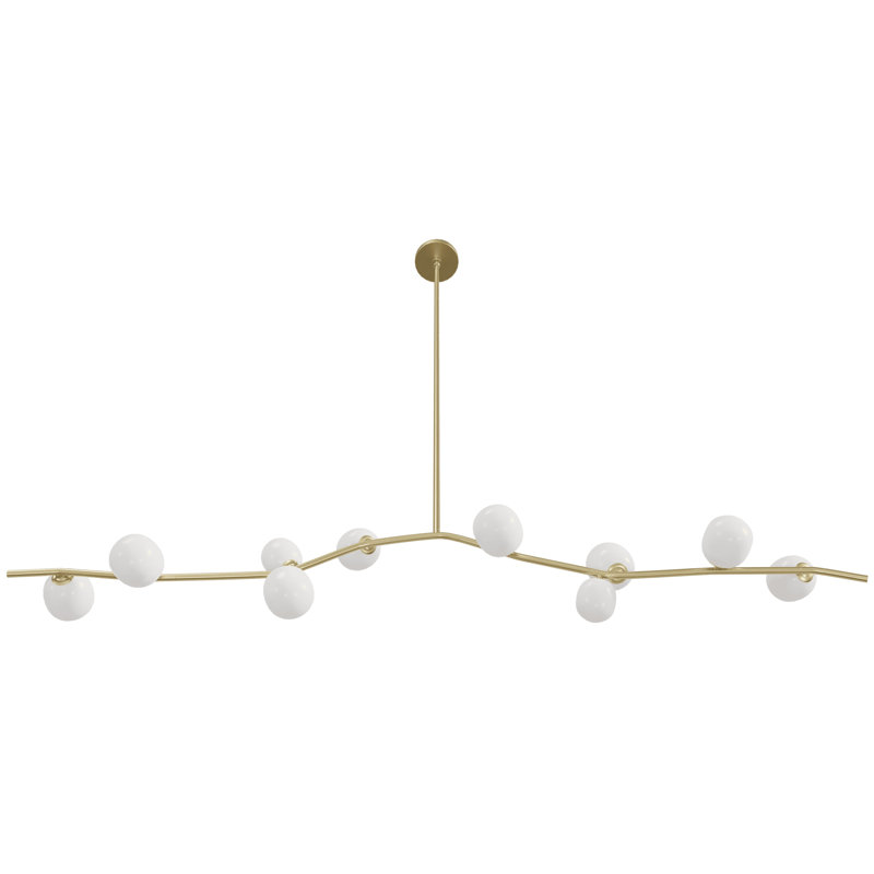 Mull 10 - Light Dimmable Modern Linear Chandelier, White