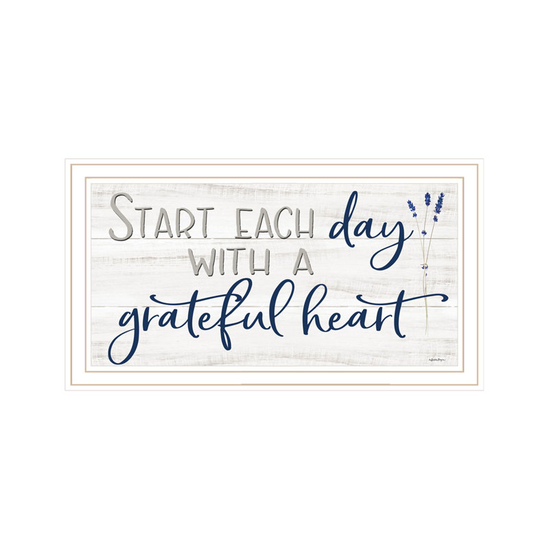 Grateful Heart White Framed Print Wall Art
