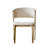 Modern Upholstered Dining Chair in Premium Beige PU Leather, Channel Tufted Side Chair with Gold Metal Base