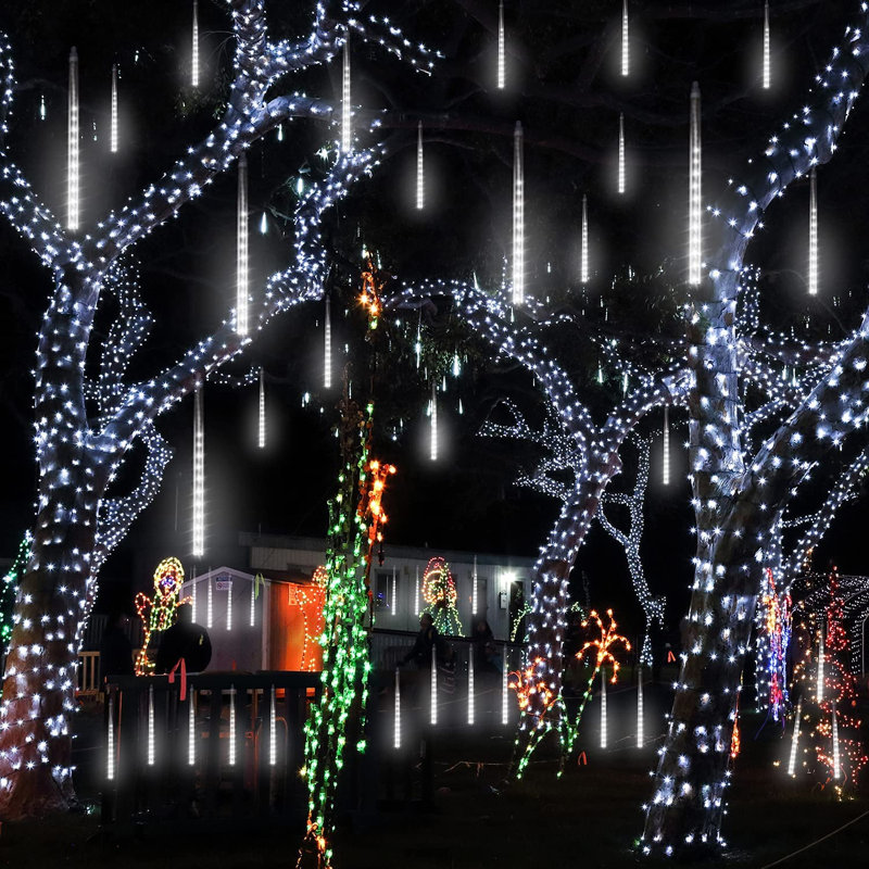 Meteor Shower 192 Light Solar String Lights, White