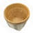 Set Of 2 White And Brown Cement Planters With V Pattern, L:D10x8"  S:D8x6.5"