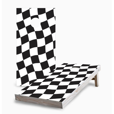 Checkered Flag V2 2x4 Cornhole Board Set | Includes (2) Boards (8) Bags & Optional Accessories