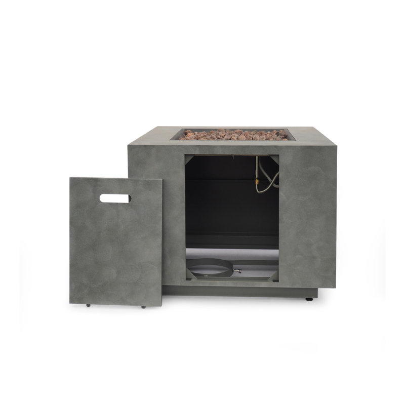 PIED DE FIRE CARRÉ - 50 000 BTU, Gris pierre