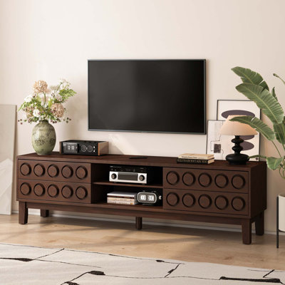 Stylish and Functional TV Stand for TVs up to 75 Inches, Media Console with 4 Drawers, Perfect for Living Room and Bedroom Storage