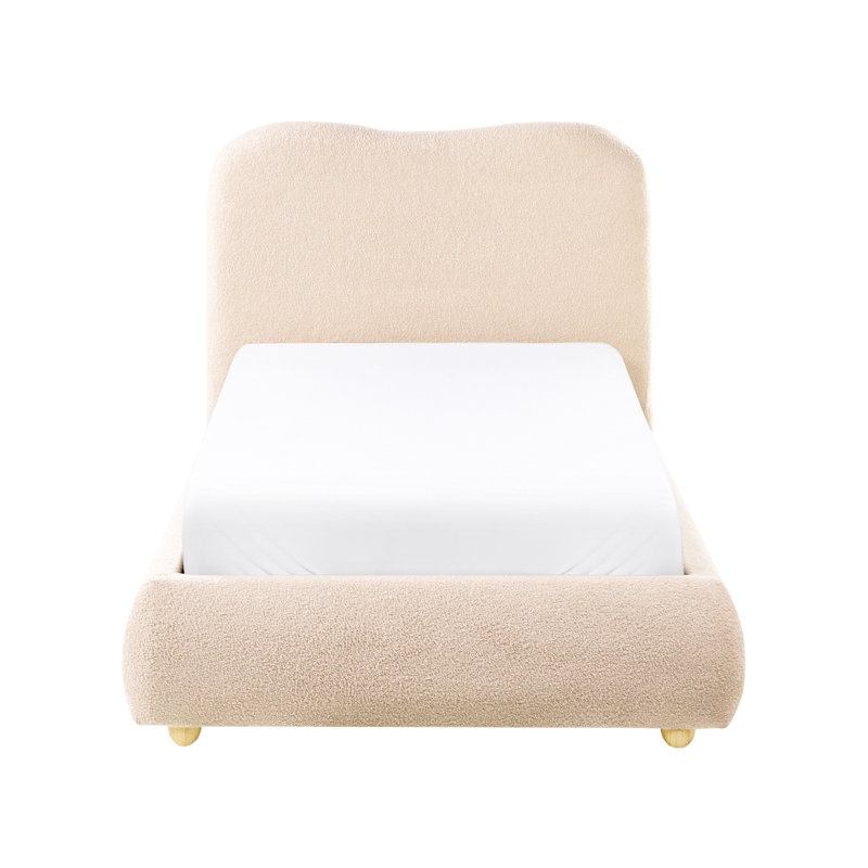 Upholstered Ottoman Storage Bed, Beige/Brown