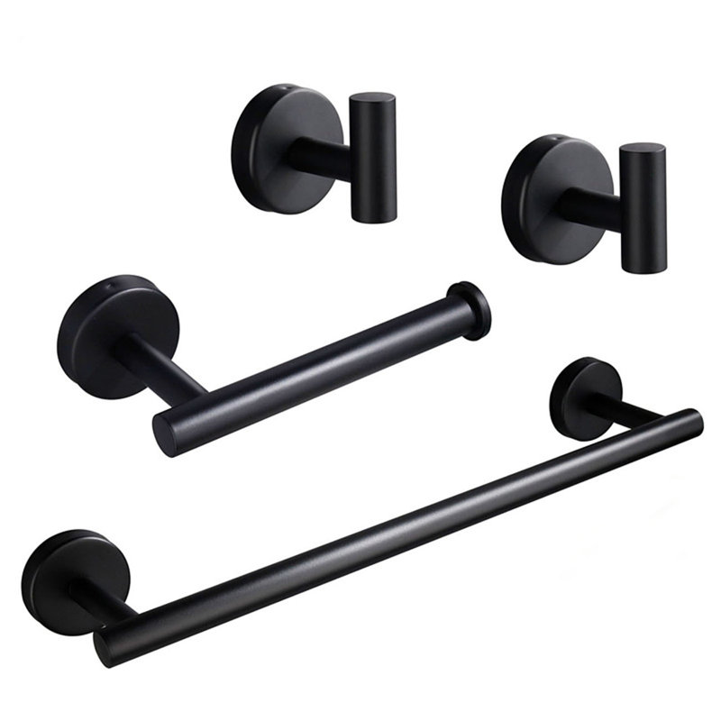 4 - Piece Bathroom Hardware Set, Black