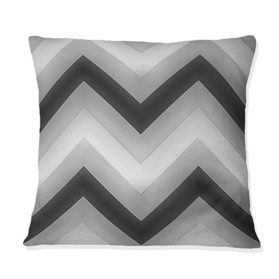 Black Grey Chevron Pattern Dream - Modern Throw Pillow