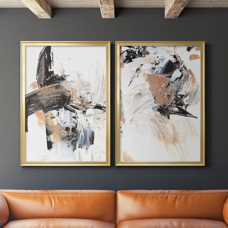 2 - Pieces, 24.5" H x 37" W, Gold