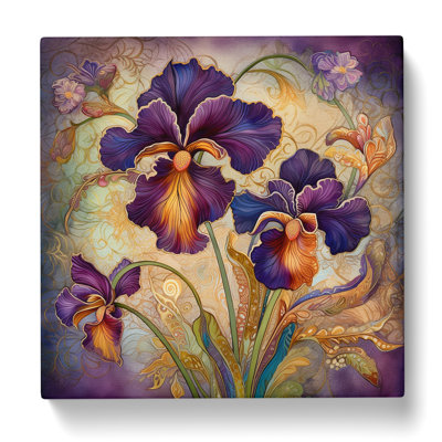 Iris Flower Paisley - Wrapped Canvas