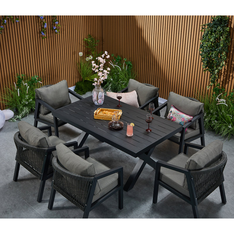 Dinig Table With 6 Armchairs, 7 Pcs: Table, 6 Chairs