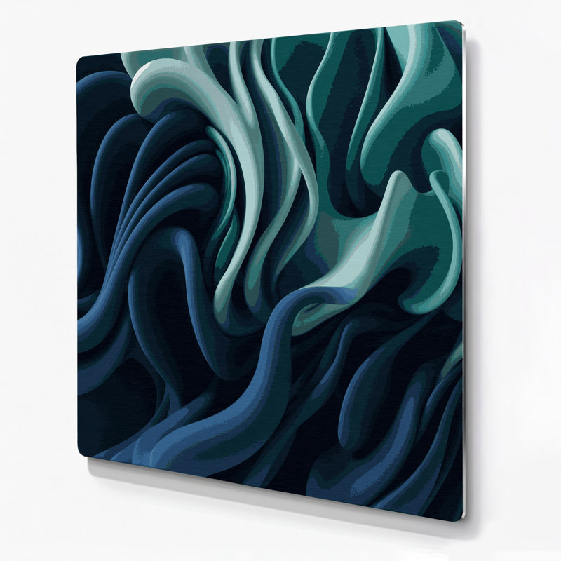 Art mural bleu Biomorphic Abstraction 26, H 12 po x l 12 po