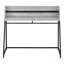 Bureau d'ordinateur, bureau personnel, ordinateur portable, tablettes de rangement, L 48 po, travail, stratifié gris, métal noir, contemporain, moderne-586158562