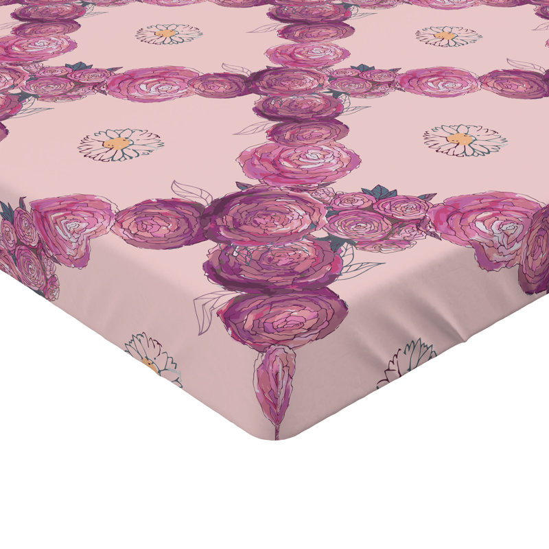 Drap-housse floral à carreaux Ambesonne, Drap-housse grand