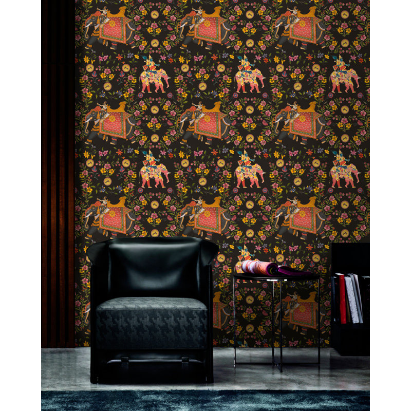 World Of Fabrics Wallpaper Roll, Yellow/Red/Black