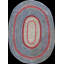 Small Antique American Minimalist Folk Art Oval Hooked Rug