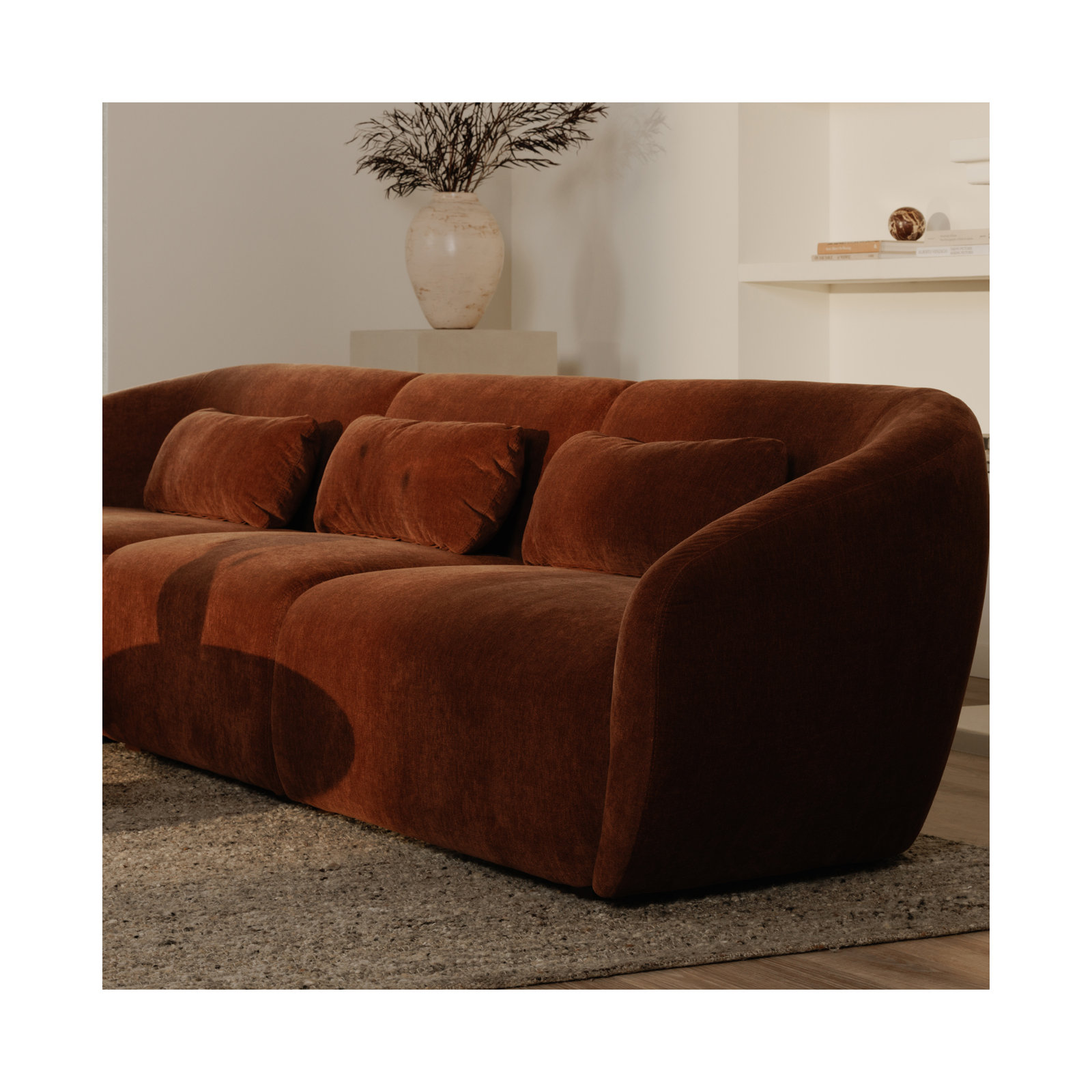 Anson Right Arm Facing Chaise, Chestnut Brown