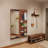 Wall Mounted Full Length Mirror, Full Body Mirror with Shelf, Full Body Mirror with Hook Wall Mounted Mirror with Multifunctional Design Panel-129465473-129465474