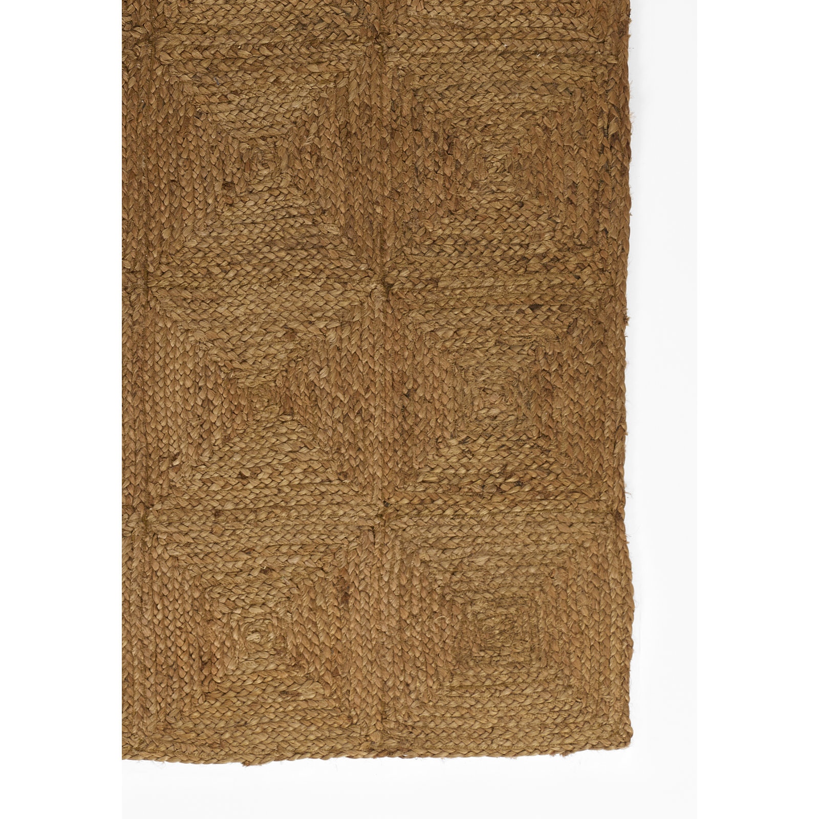 Mykonos Hand Woven Jute Geometric Brown Area Rug, Rectangle 2' x 3'