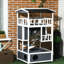 Abri pour chat gris en bois gris