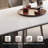 Home rectangular white rock plate dining table set-106609633