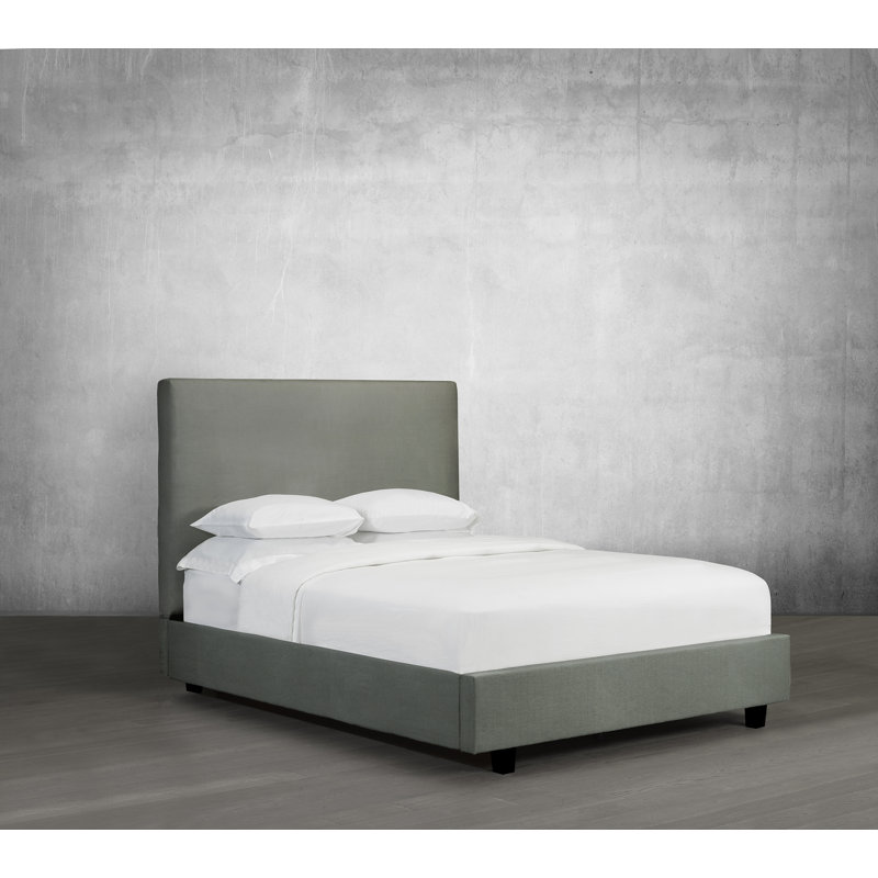 Lit plateforme en tissu d’ameublement, Grand, Frêne