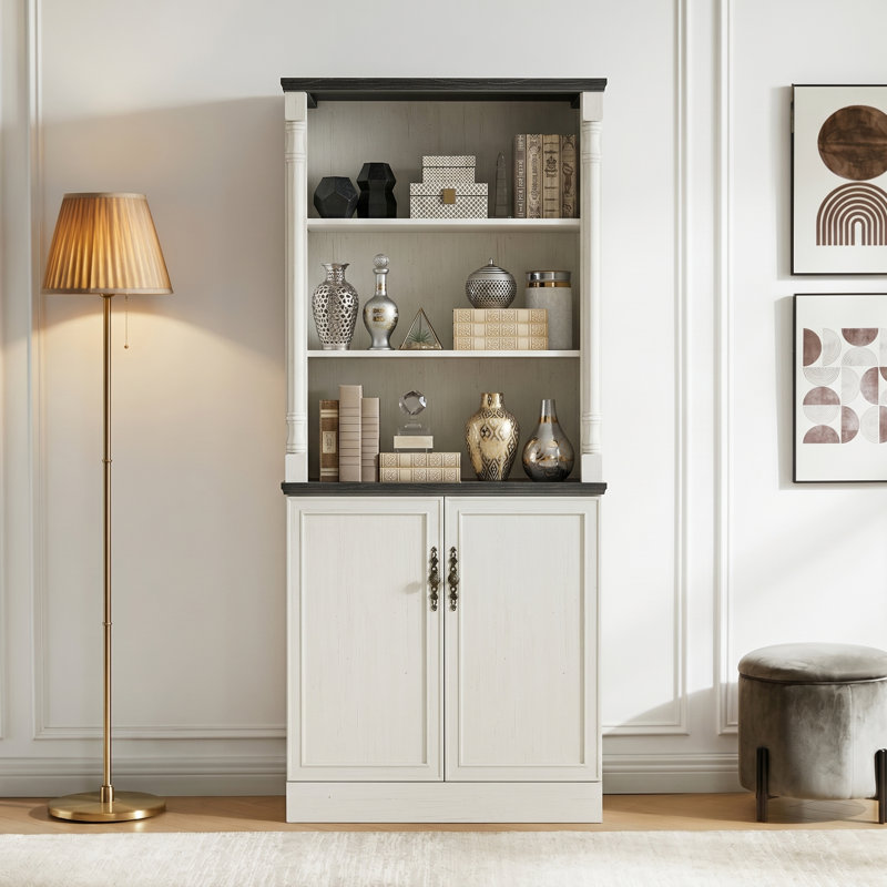 Roman Column 71" Storage Bookcase with Doors