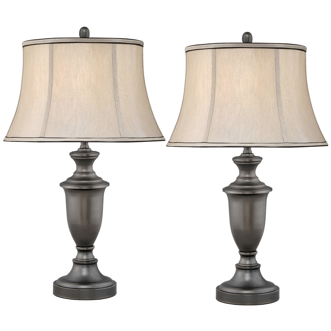 Cagliari Gunmetal 30" Gunmetal Table Lamp with USB Port (Set of 2) Medallion Lighting