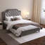 Lit double tapissier avec tête de lit capitonnée et capitonnée-1154760964