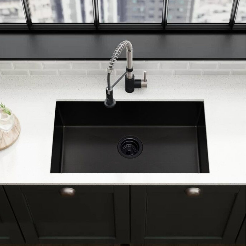 Modern Gunmetal Black Sink For Kitchen, 32X19 Inch, 16 Gauge Stainless Steel, Corrosion Undermount Kitchen Sink, Smooth Surface, Hygienic And