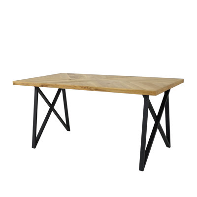Florian Oak Metal Base Dining Table