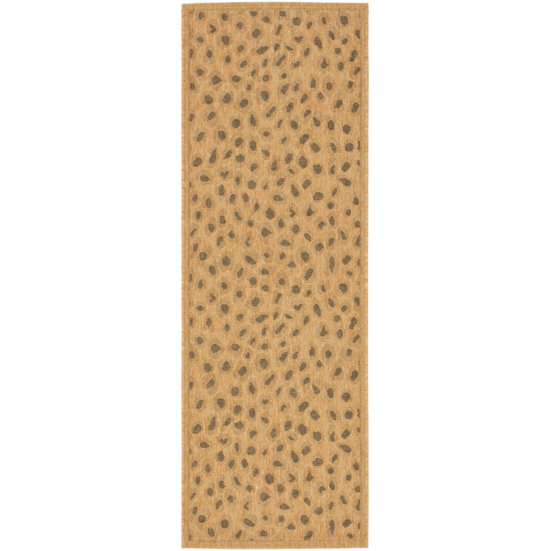 Tapis intérieur / extérieur naturel à motif animalier Arneshia, Tapis de couloir 2 pi 3 po x 6 pi 7 po