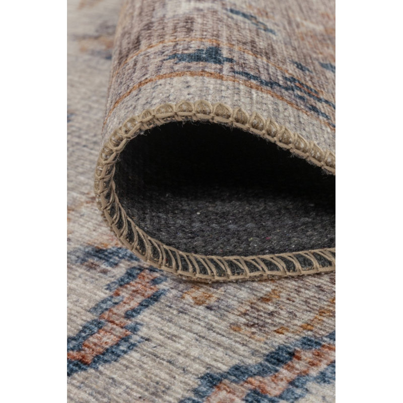 Tapis en chenille tissé à motif rétro Lucien, Rectangle 3 pi 10 po x 5 pi 3 po