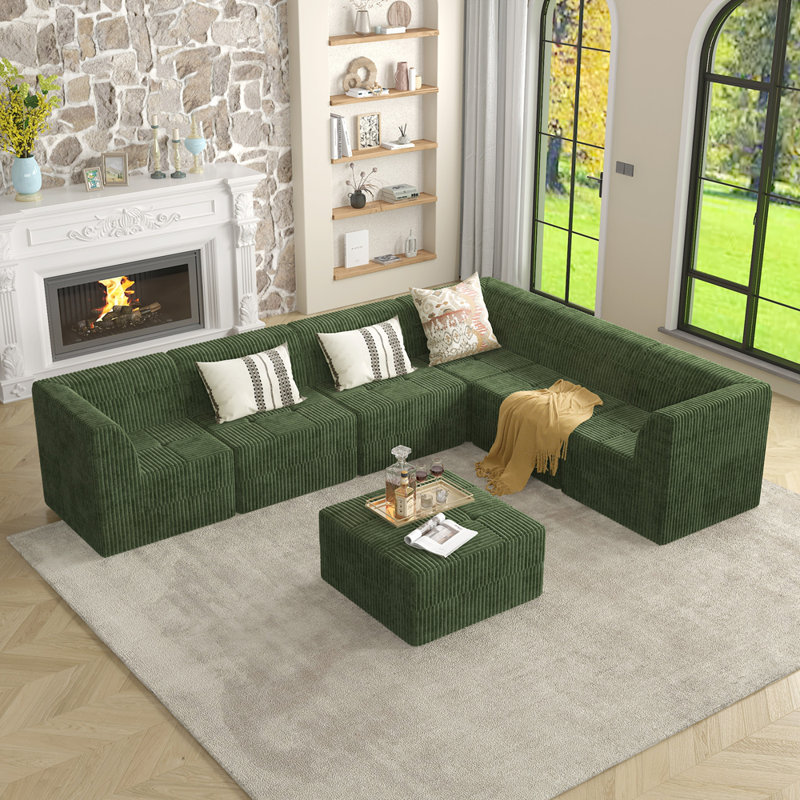 Canapé modulaire Boneless L, Vert