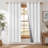 100% Blackout Linen Curtains for Bedroom, Burlap Linen Drapes with Thermal Insulated Grey Liner Grommet Noise Reducing Window Panels for Living room, 2 Panels-1504309993-1504309972