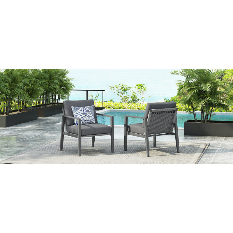 [Set Of 2]Aluminum Lounge Chair, Gray