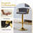 Swivel Adjustable Height Bar Stool Modern Velvet Barstool with Barrel Back Kitchen Island Counter Bar Chair with Golden Base-1476750571