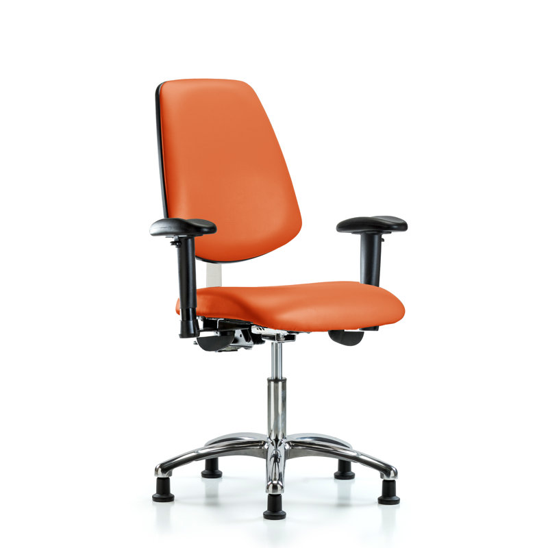 Chaise de travail ergonomique Amelie, Patins, Non inclus, Orange