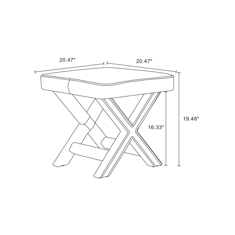 Banc d'appoint rembourré en velours