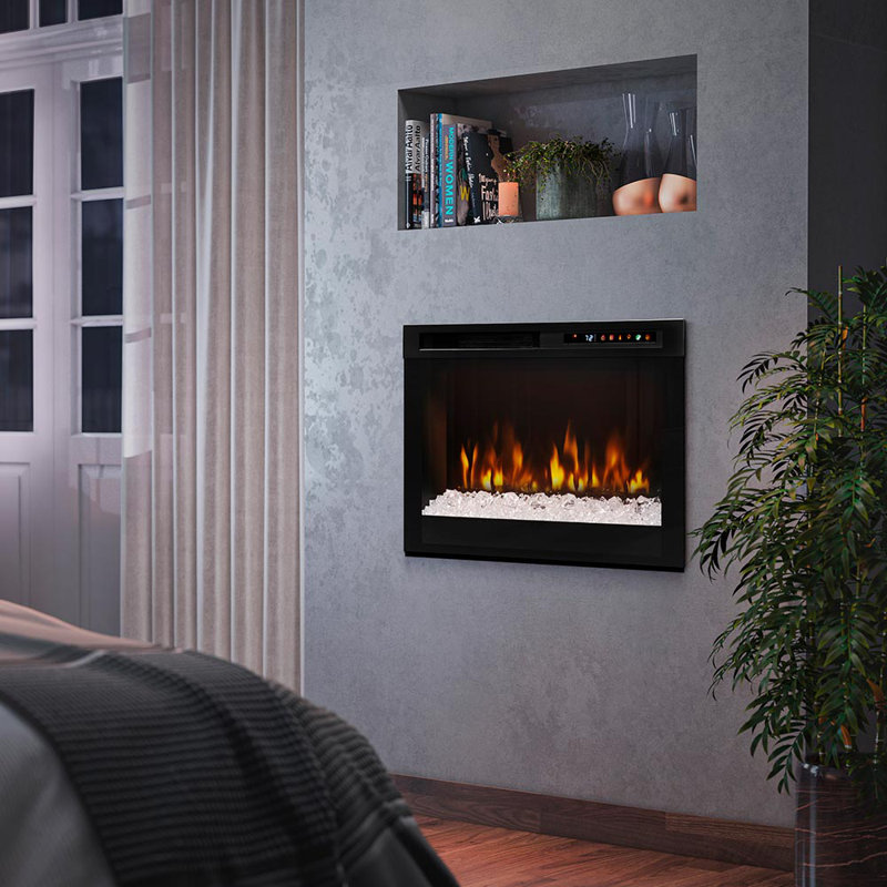 Dimplex Nova Multi-Fire XHD Contemporary Electric Fireplace Insert with Acrylic Ice Ember Bed, Ceramic Heat