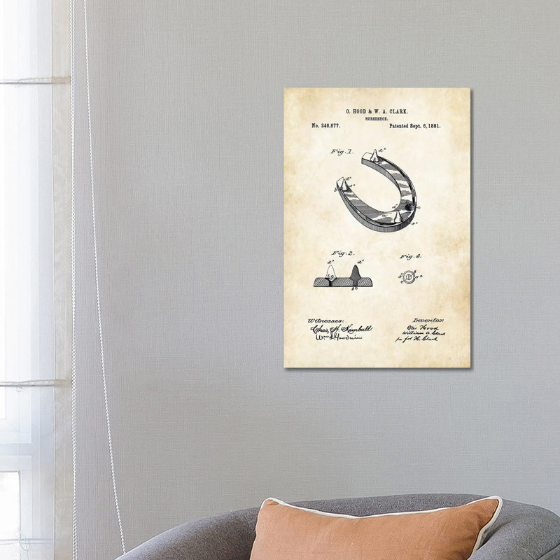 Horseshoe by Patent77 - Wrapped Canvas Print, 66.04 cm H x 45.72 cm W x 1.91 cm D